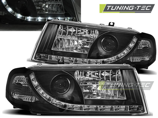 Tuning-Tec LED Tagfahrlicht Scheinwerfer für Skoda Octavia 1 (1U) 00-10 schwarz