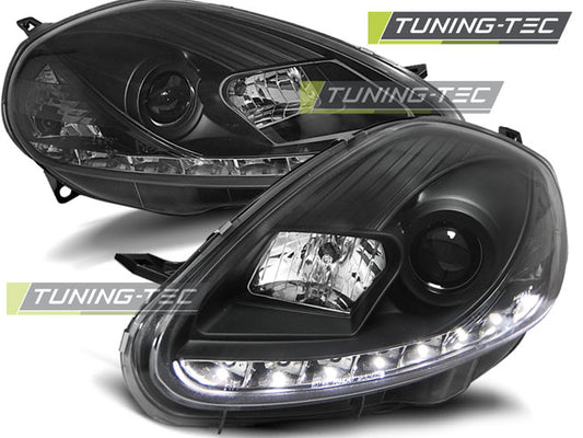 Tuning-Tec LED Tagfahrlicht Scheinwerfer für Fiat Grande Punto 05-08 schwarz