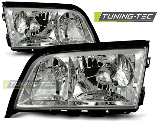 Tuning-Tec Klarglas Scheinwerfer für Mercedes Benz C-Klasse W202 93-00 chrom