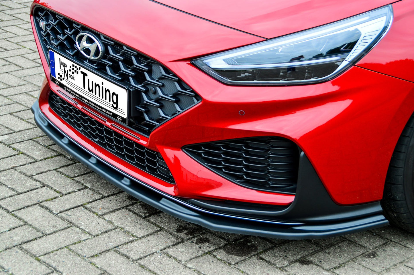 CUP Frontspoilerlippe ABS Hyundai i30 N-Line Schrägheck Schwarz Glanz