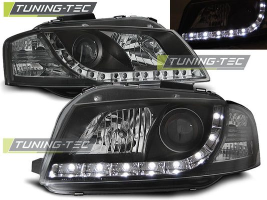 Tuning-Tec LED Tagfahrlicht- Scheinwerfer für Audi A3 8P 04-08 schwarz
