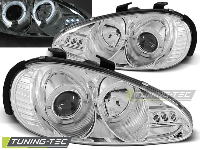 Tuning-Tec LED Angel Eyes Scheinwerfer für Mazda MX3 91-98 chrom