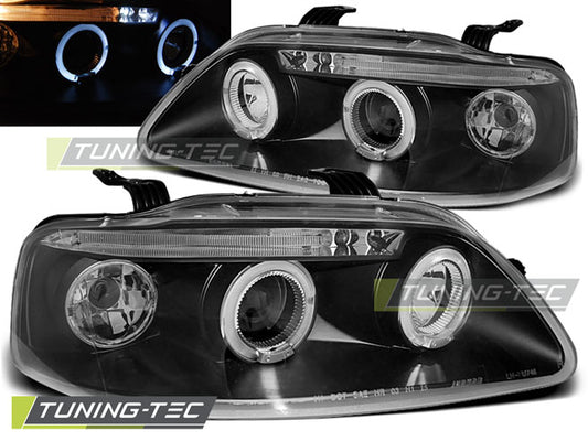 Tuning-Tec LED Angel Eyes Scheinwerfer für Chevrolet Aveo 03-06 schwarz