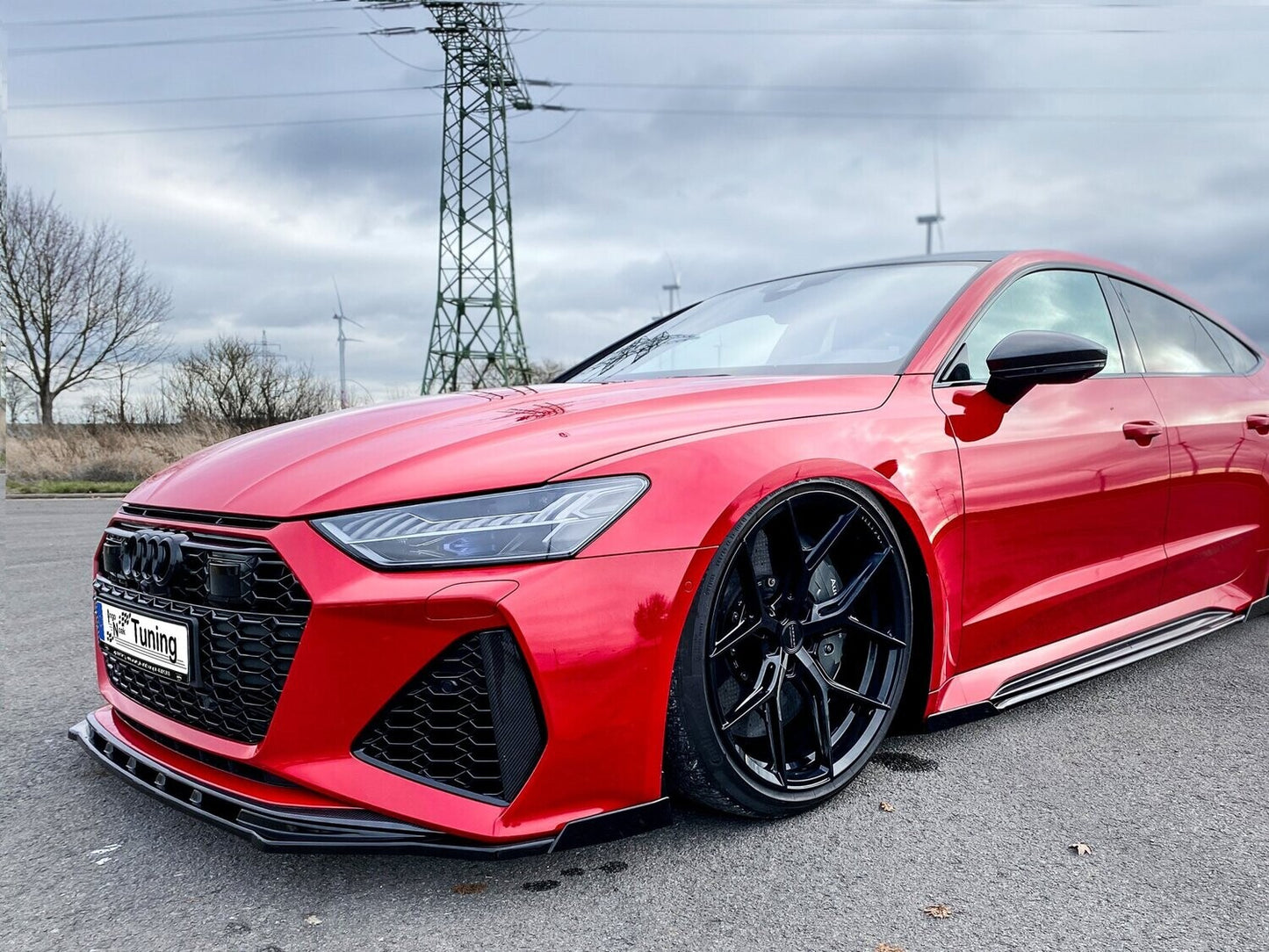 CUP Frontspoilerlippe ABS mit Seitenwing Audi RS7 Typ C8 4K ab Bj.:2019 - Carbon