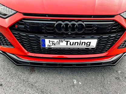 CUP Frontspoilerlippe ABS Audi RS7 Typ C8 4K ab Bj.:2019 - Schwarz Glanz