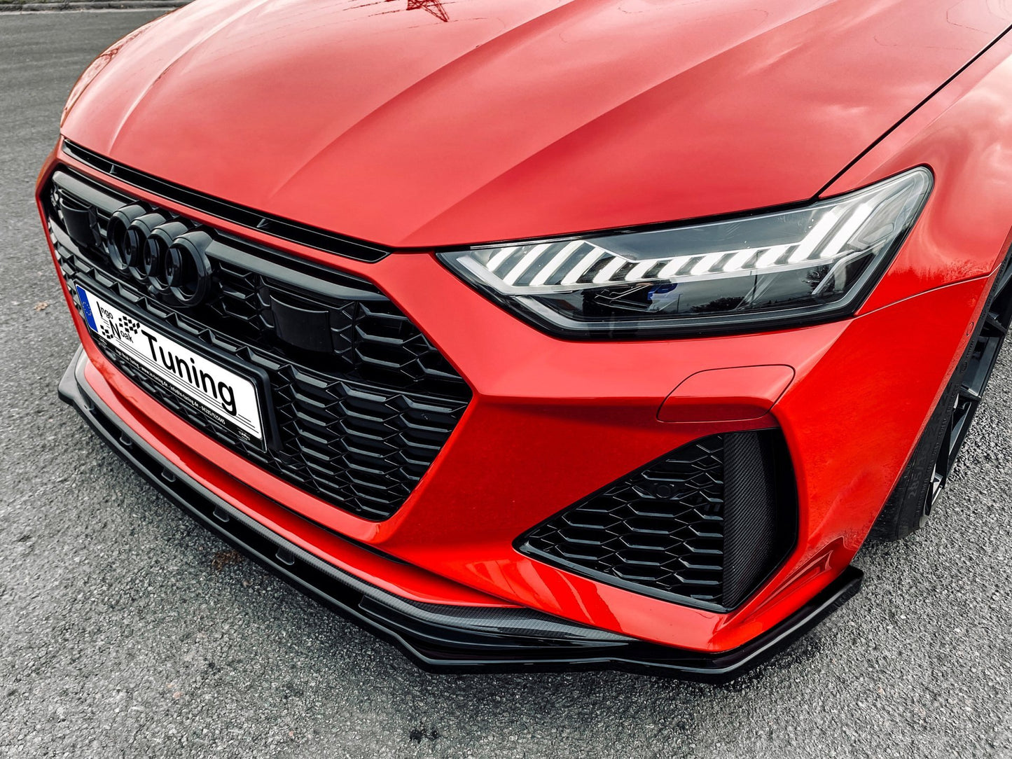 CUP Frontspoilerlippe ABS Audi RS7 Typ C8 4K ab Bj.:2019 - Schwarz Matt