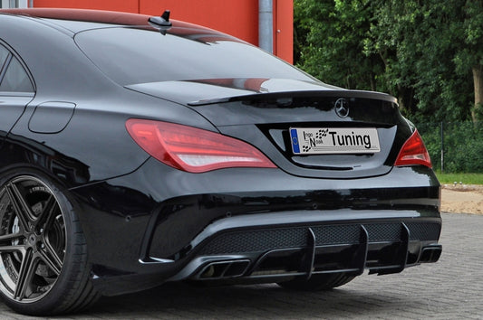 Gefräster Heckansatz Mercedes Benz CLA 45AMG, C117 / 245G Schwarz Matt