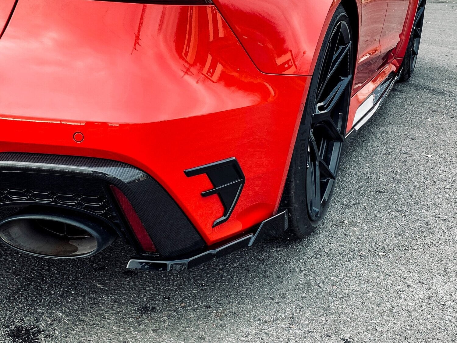 Heckansatz Seitenteile ABS Audi RS7 Typ C8 4K ab Bj.:2019 - Schwarz Matt