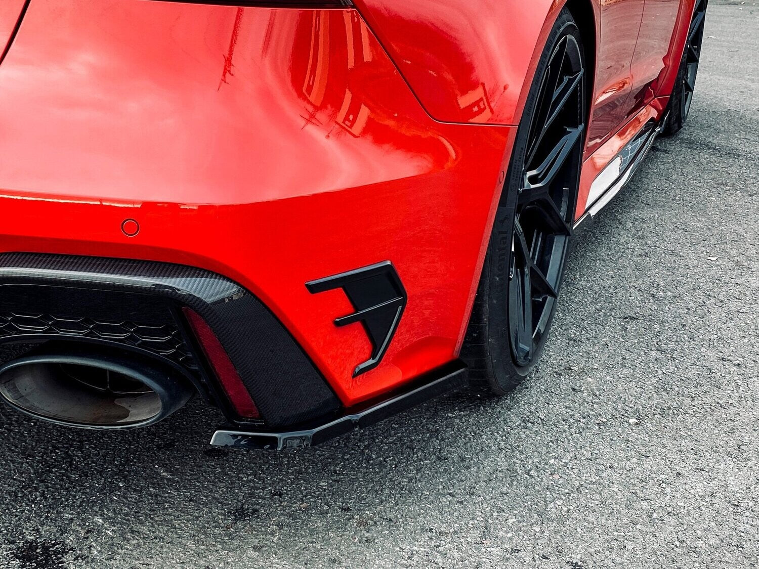 Heckansatz Seitenteile ABS Audi RS7 Typ C8 4K ab Bj.:2019 - Schwarz Matt