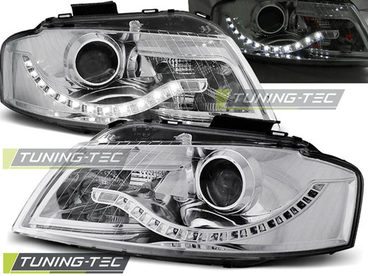Tuning-Tec LED Tagfahrlicht- Scheinwerfer für Audi A3 8P 04-08 chrom