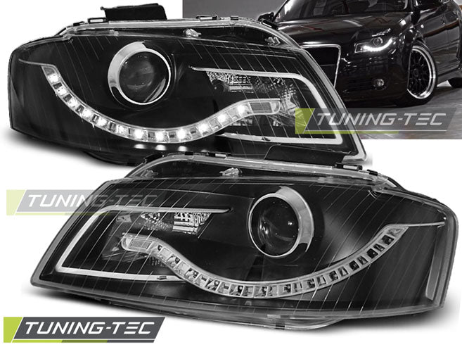 Tuning-Tec LED Tagfahrlicht Scheinwerfer für Audi A3 8P 04-08 schwarz