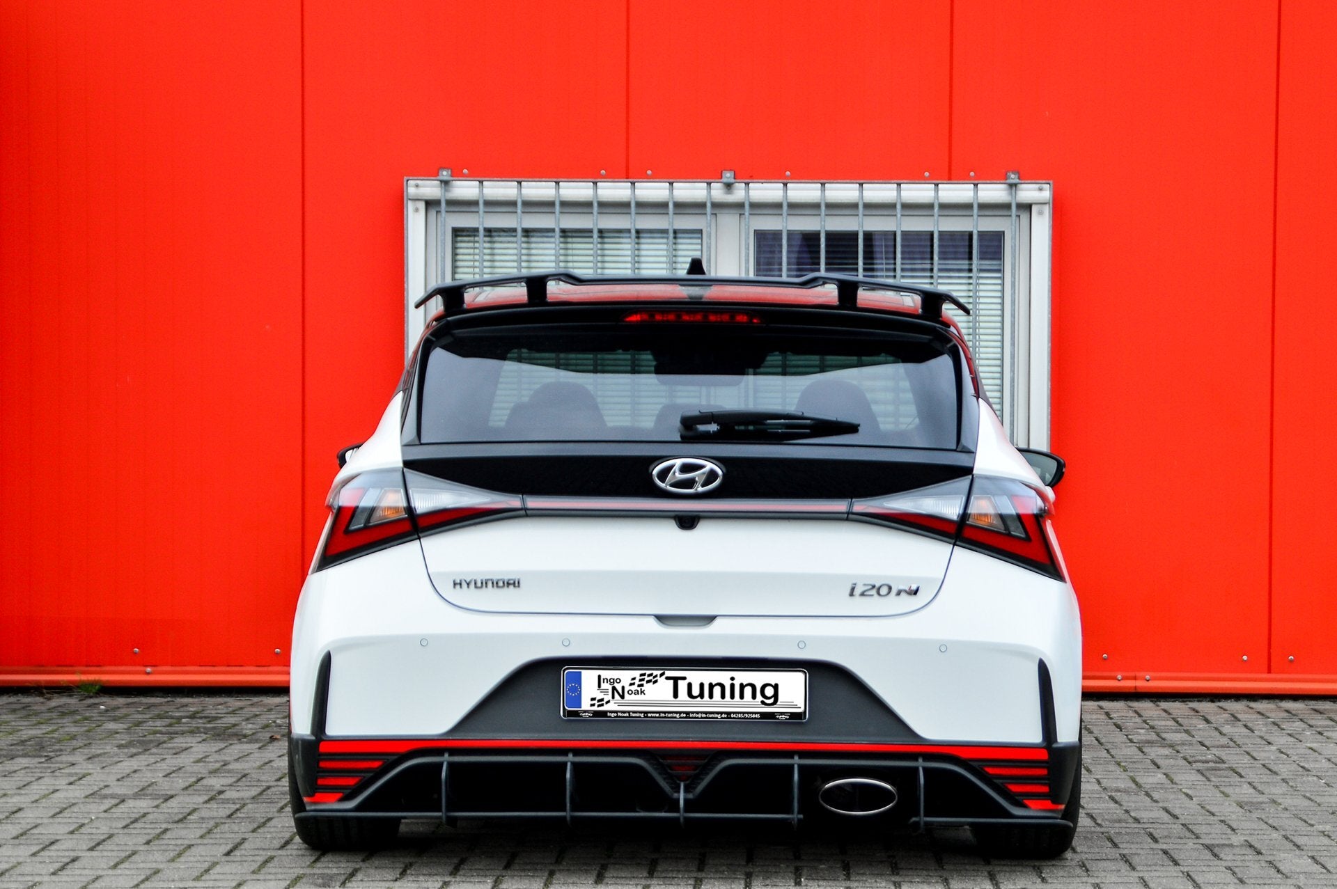 Gefräster Heckansatz Hyundai i20N Performace BC3 ab Bj.: 2021- Schwarz Matt