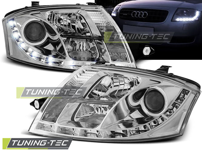 Tuning-Tec LED Tagfahrlicht Scheinwerfer für Audi TT 8N 99-06 chrom
