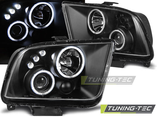 Tuning-Tec LED Angel Eyes Scheinwerfer für Ford Mustang IV 04-09 schwarz