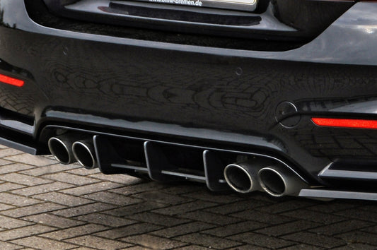 Gefräster Heckansatz BMW M4, F82/F83 Bj.: 09/2014- Schwarz Matt