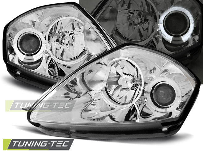 Tuning-Tec LED Angel Eyes Scheinwerfer für Mitsubishi Eclipse D50 00-05 chrom