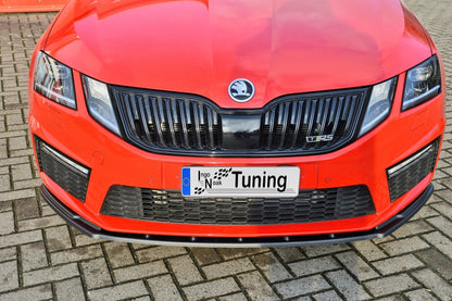 CUP Frontspoilerlippe ABS Skoda Octavia RS 5E ab Bj.: 2016- Schwarz Glanz