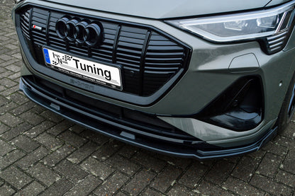 CUP Frontspoilerlippe ABS mit Seitenwing Audi e-tron Quattro Schwarz Matt