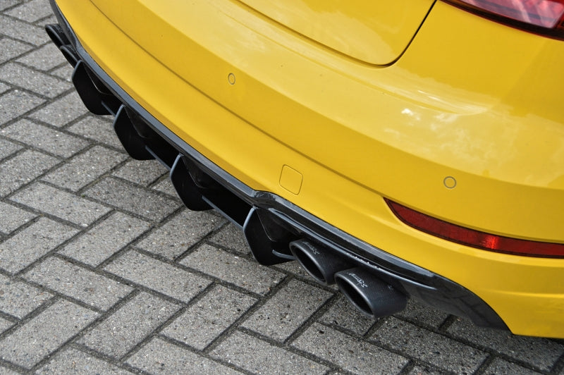 Gefräster Heckansatz Audi A3, 8V, S-Line + S3, Limousine Schwarz Matt