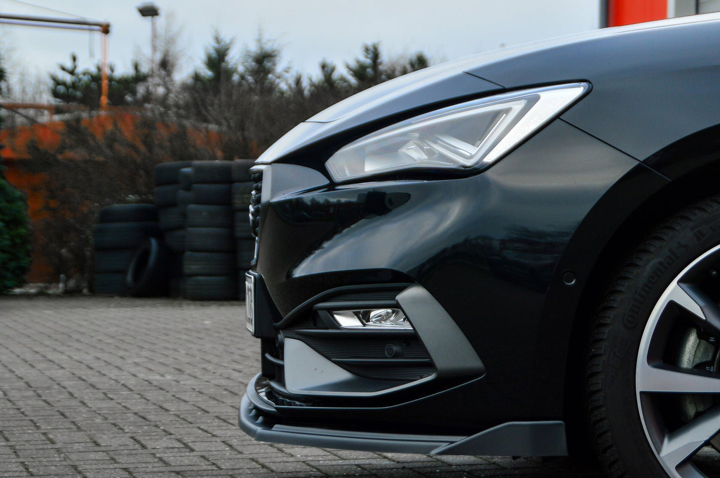 CUP Frontspoilerlippe ABS mit Seitenwing Seat Leon 4 ( KL) Schwarz Matt