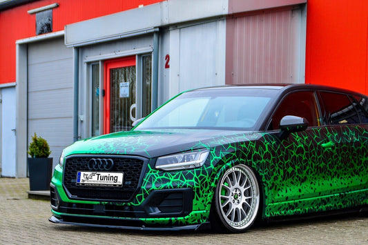 CUP Frontspoilerlippe ABS mit Seitenwing Audi Q2 GA, MK1 Schwarz Glanz