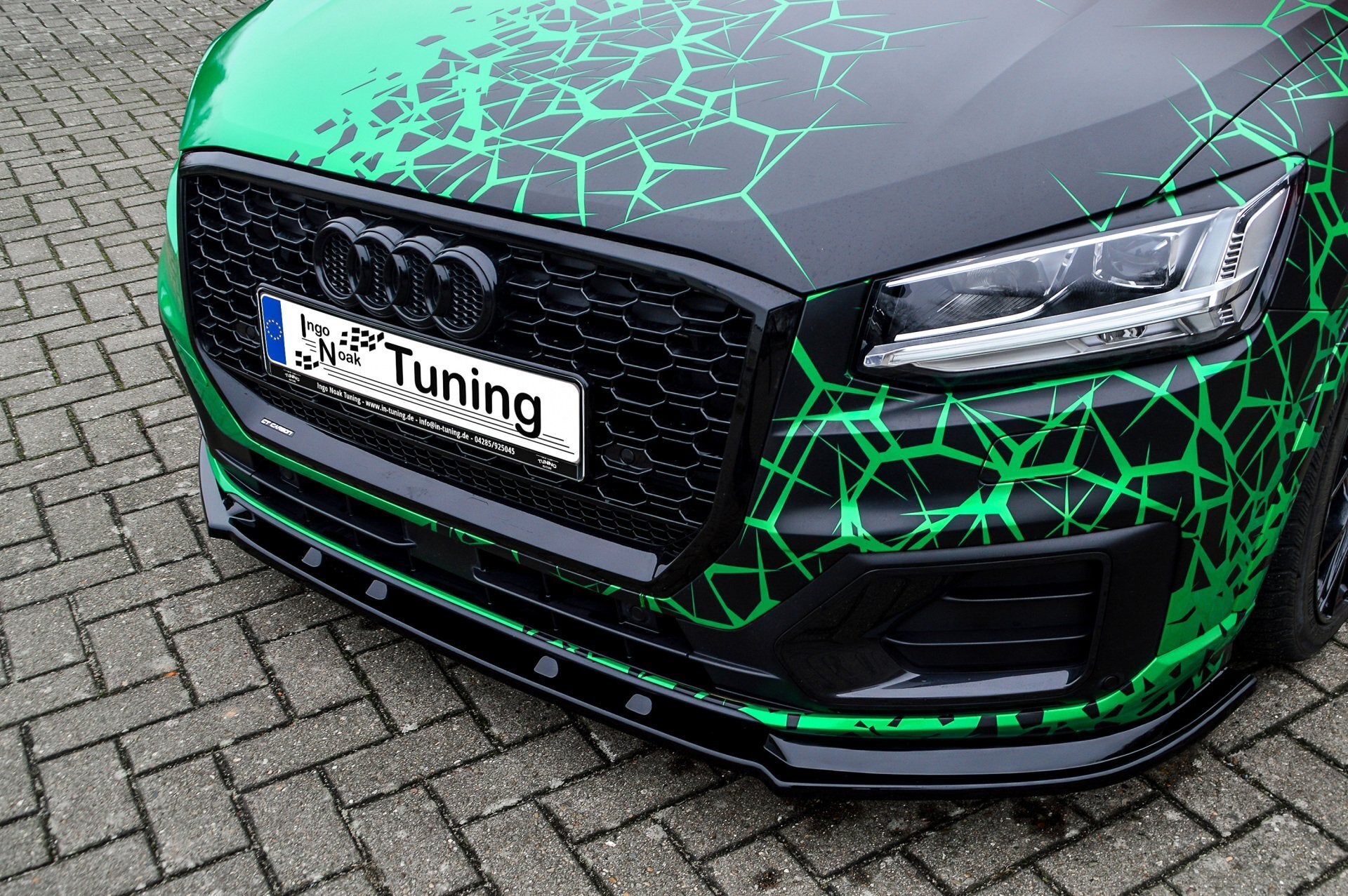 CUP Frontspoilerlippe ABS Audi Q2 GA, MK1 Bj.: 2016-2020 Schwarz Glanz