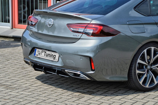 Gefräste Finnen für OPC Heckstoßstange Opel Insignia B GSI Schwarz Matt