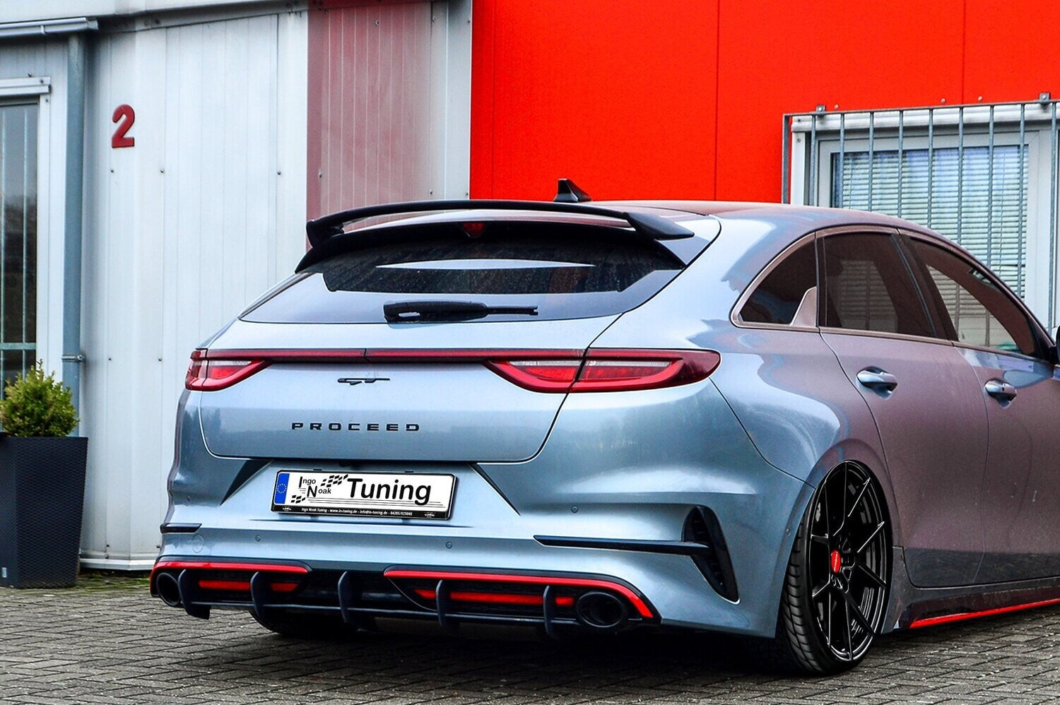 Gefräster Heckansatz Kia Pro Ceed GT Facelift ab Bj.:2021- Schwarz Matt