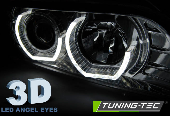Tuning-Tec LED 3D Angel Eyes Scheinwerfer für BMW 5er E39 95-03 chrom