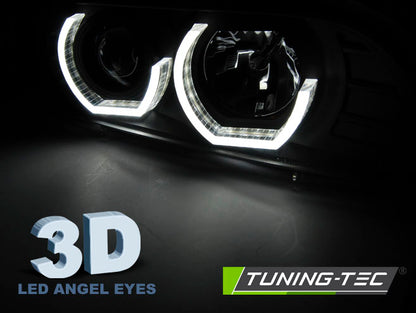 Tuning-Tec LED 3D Angel Eyes Scheinwerfer für BMW 5er E39 95-03 schwarz