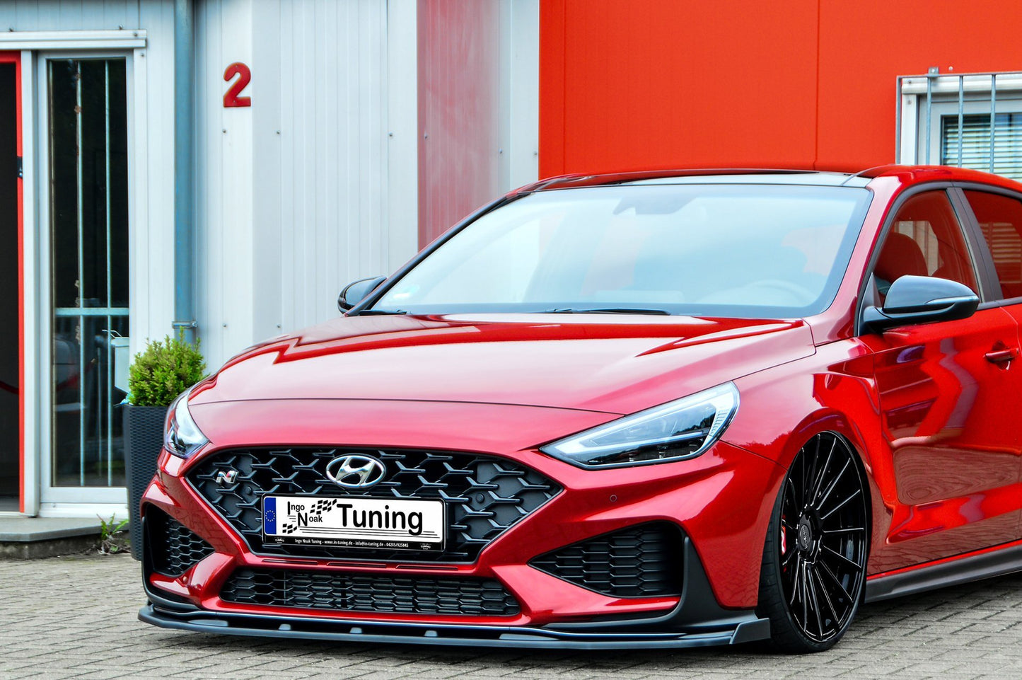 CUP Frontspoilerlippe ABS mit Flaps Hyundai i30 N-Line Schrägheck Schwarz Matt