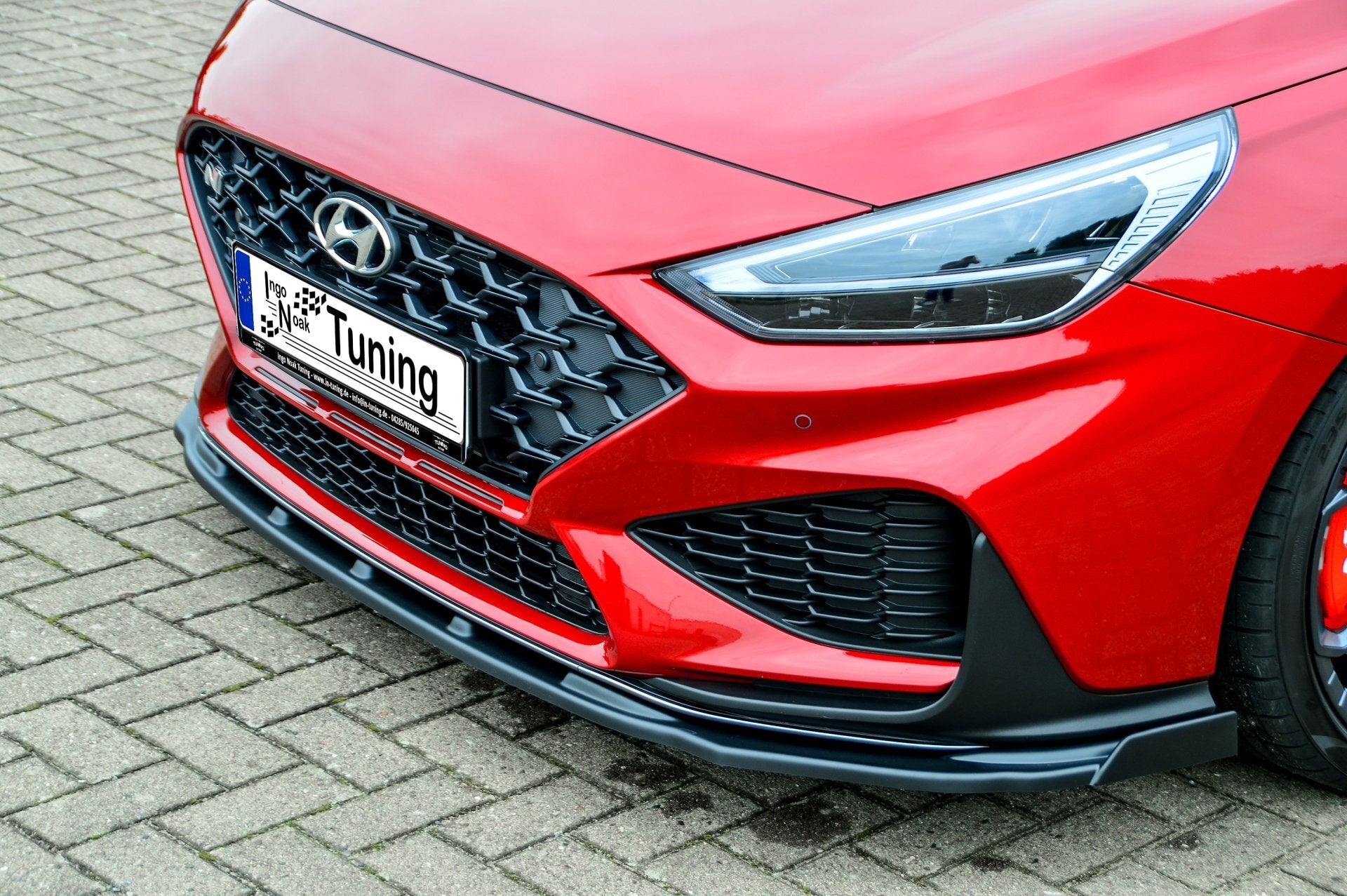 CUP Frontspoilerlippe ABS mit Flaps Hyundai i30 N-Line Schrägheck Schwarz Glanz