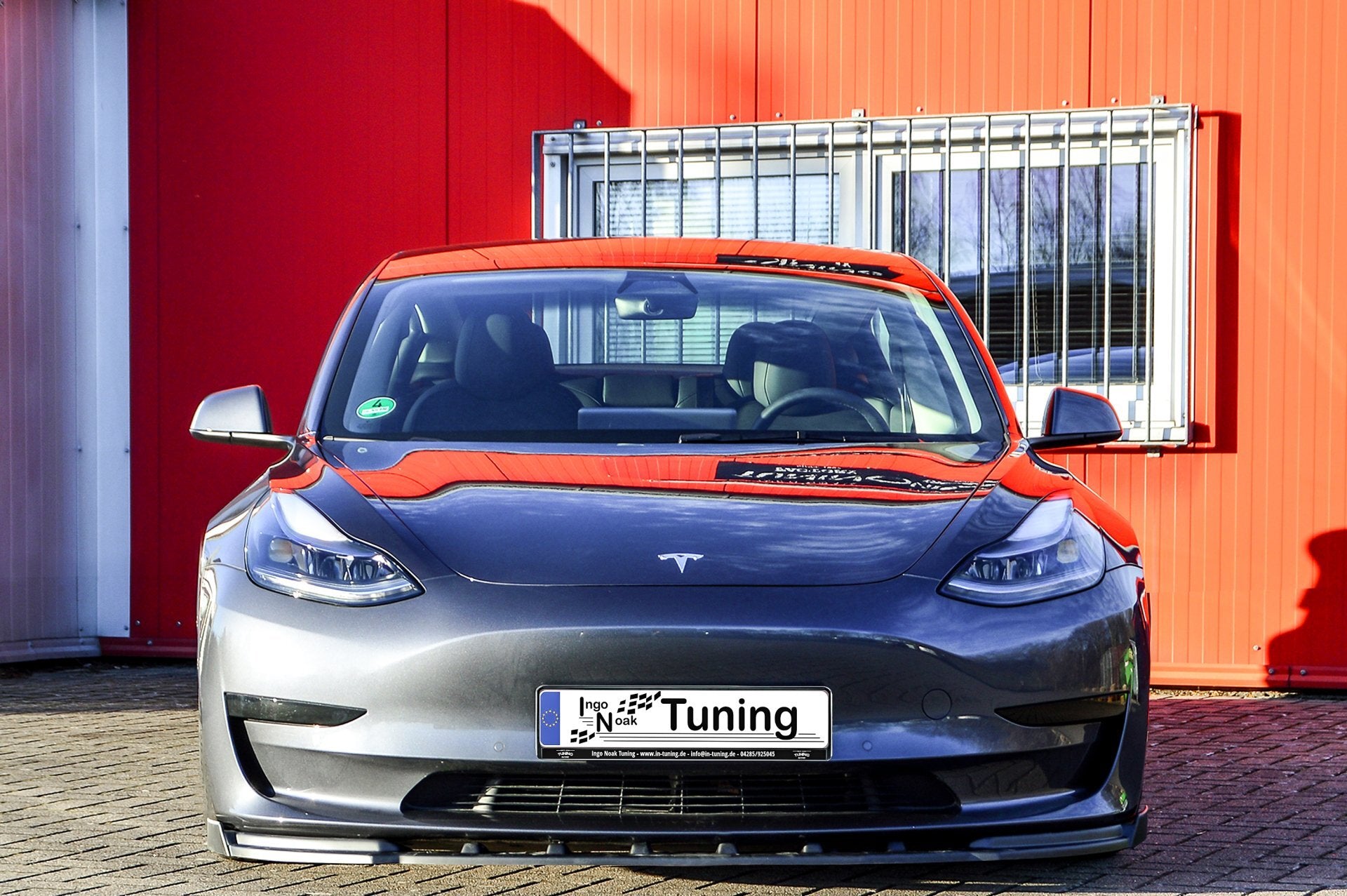 CUP Frontspoilerlippe mit Seitenwing Tesla Model 3 + Performance Schwarz Glanz