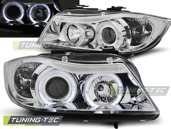 Tuning-Tec LED Angel Eyes Scheinwerfer für BMW 3er E90/E91 05-08 chrom