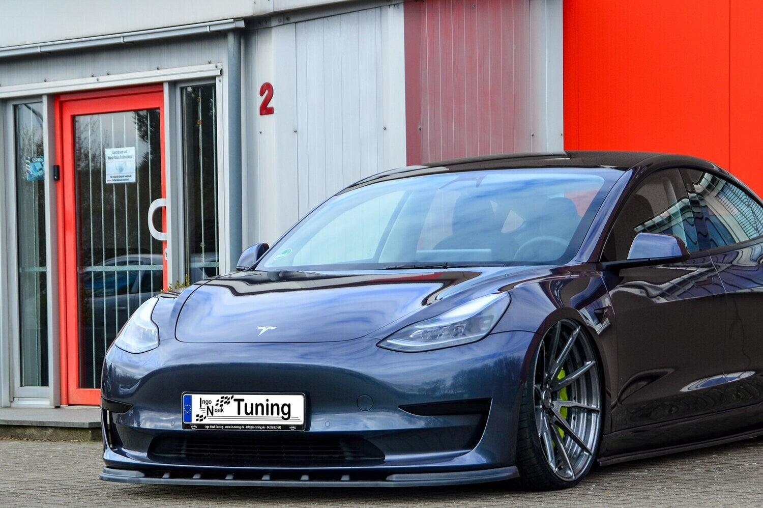 CUP Frontspoilerlippe ABS Tesla Model 3 + Performance Bj.:2017- Schwarz Matt