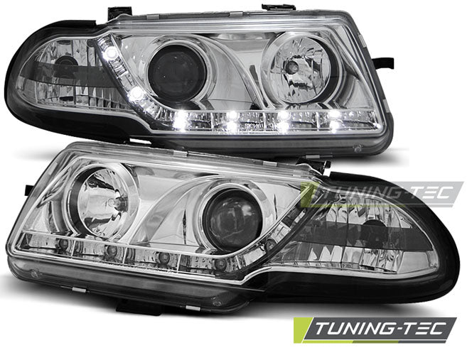 Tuning-Tec LED Tagfahrlicht Scheinwerfer für Opel Astra F 91-94 chrom