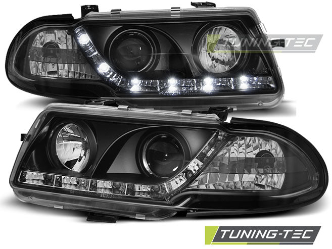 Tuning-Tec LED Tagfahrlicht Scheinwerfer für Opel Astra F 94-97 schwarz