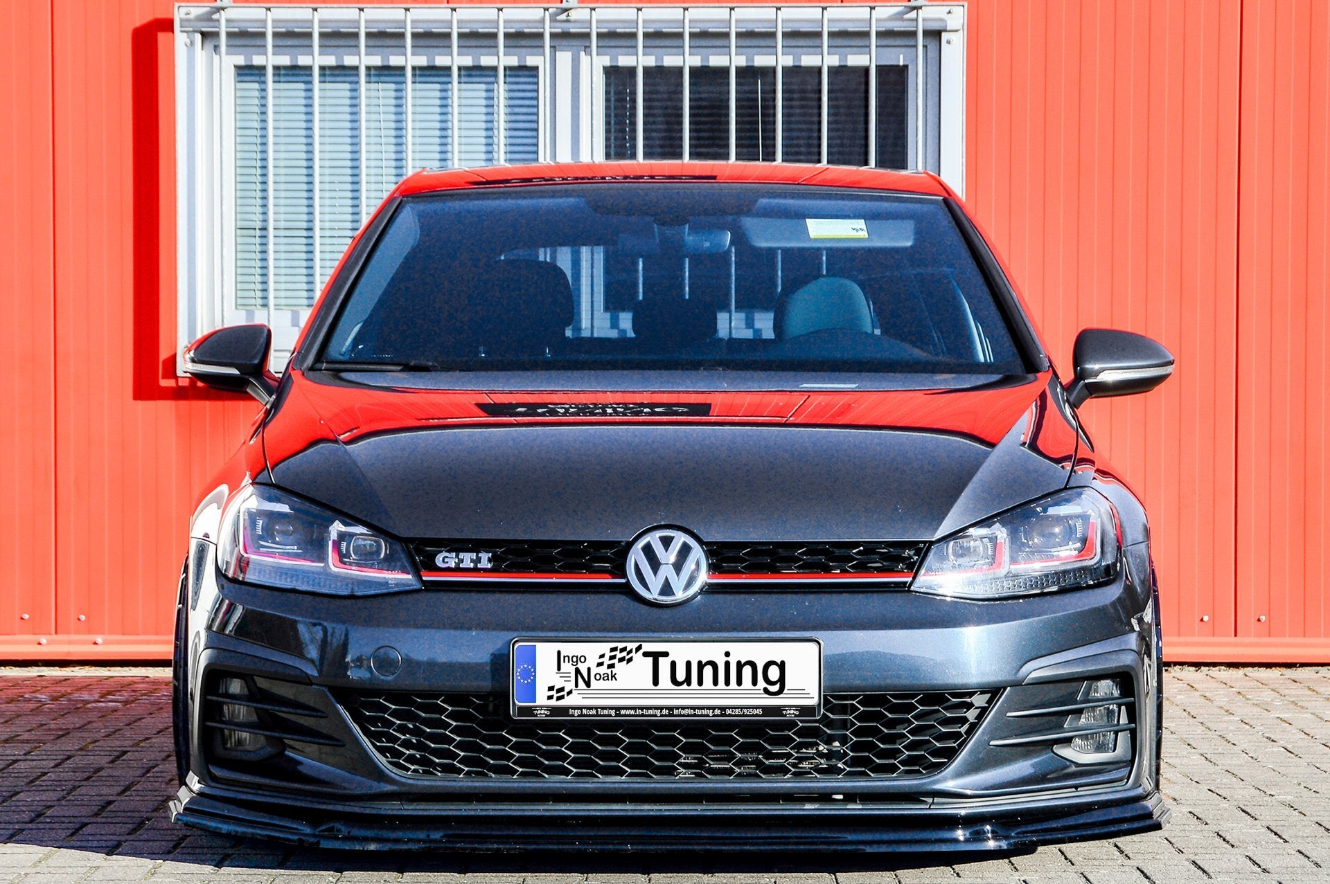 CUP Frontspoilerlippe ABS Volkswagen Golf 7 GTI + GTD Typ AU Schwarz Glanz