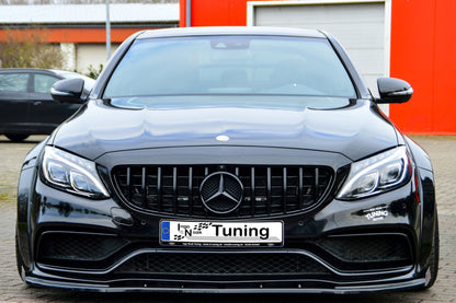 CUP Frontspoilerlippe mit Seitenwing Mercedes Benz C63 AMG C205+A205 Coupe/ Cabrio Schwarz Glanz