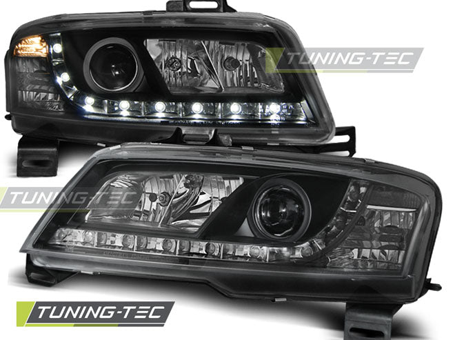 Tuning-Tec LED Tagfahrlicht Scheinwerfer für Fiat Stilo 01-08 schwarz