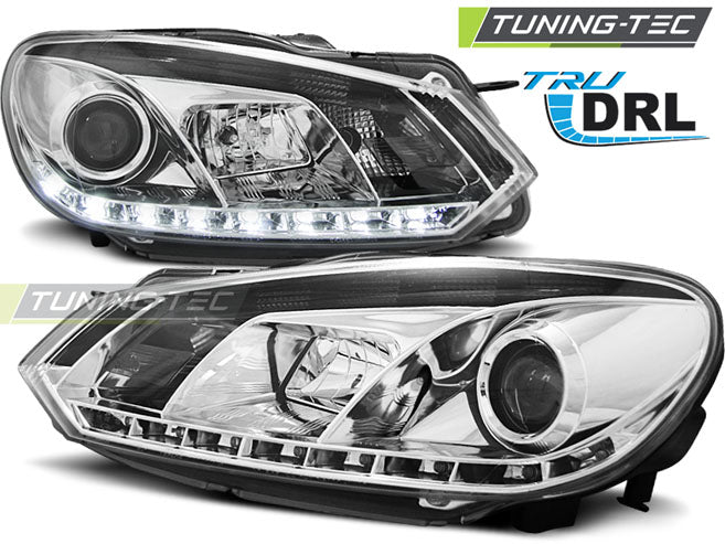 Tuning-Tec LED Tagfahrlicht Scheinwerfer für VW Golf 6 08-12 chrom