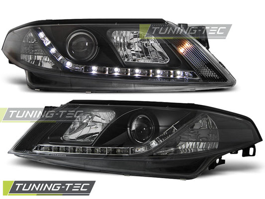 Tuning-Tec LED Tagfahrlicht Scheinwerfer für Renault Laguna 2 01-05 schwarz