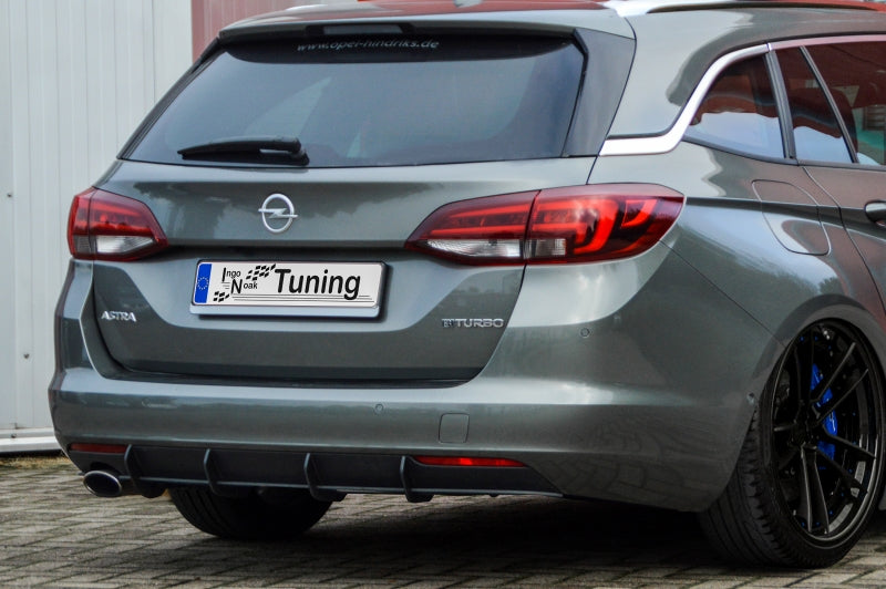 Gefräster Heckansatz Opel Astra K, Sports Tourer Bj.: 2015-2019 Schwarz Matt