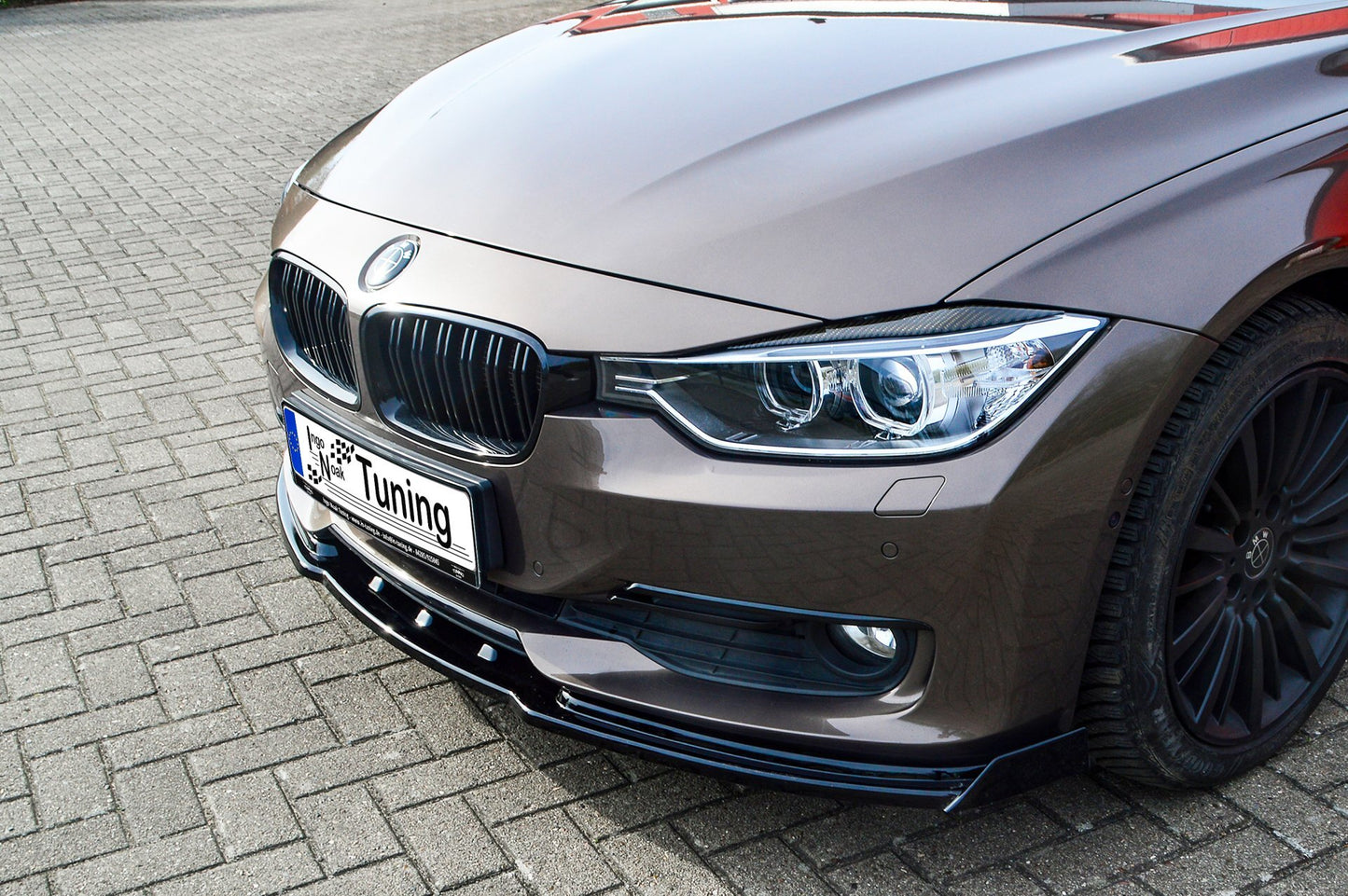 CUP Frontspoilerlippe ABS mit Seitenwing BMW 3er F30/ F31 Schwarz Matt