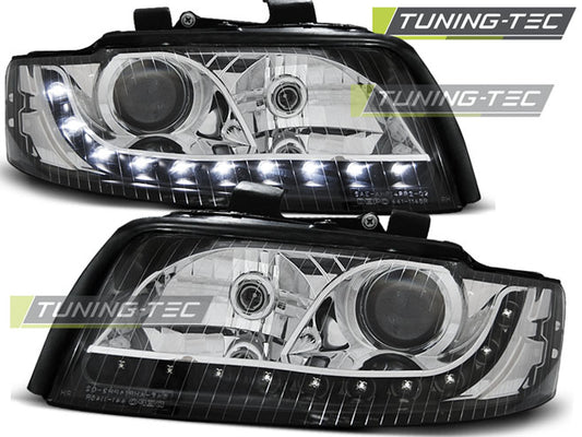Tuning-Tec LED Tagfahrlicht Scheinwerfer für Audi A4 B6 00-04 schwarz