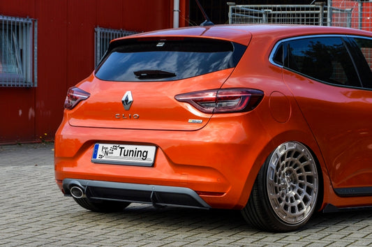 Gefräster Heckansatz Renault Clio 5, R.S.-Line ab Bj.: 2019- Schwarz Matt