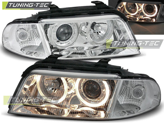 Tuning-Tec Angel Eyes Scheinwerfer für Audi A4 B5 Facelift 99-00 chrom