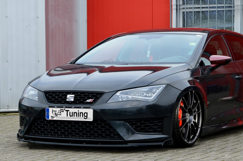 CUP Frontspoilerlippe ABS mit Wing, Phase 2 Seat Leon 3, 5F Schwarz Glanz