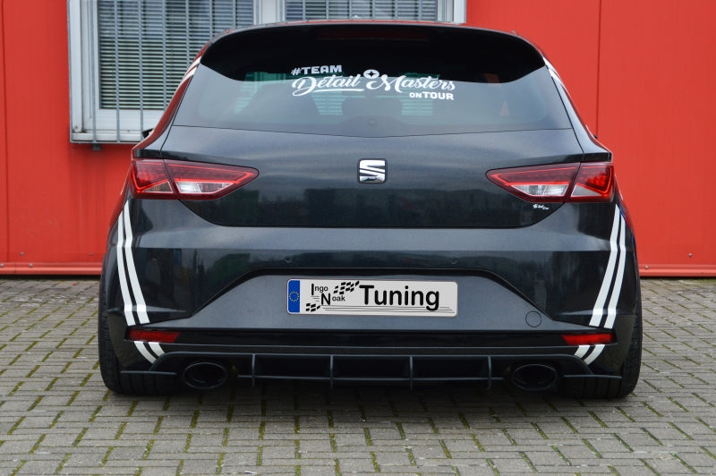 Gefräster Heckansatz Seat Leon 3, 5F ab Bj.: 2013-2016 Schwarz Matt
