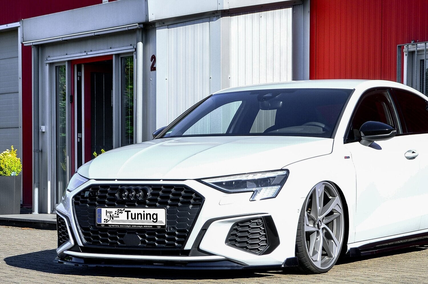 CUP Frontspoilerlippe ABS mit Seitenwing Audi A3, 8Y Ab Bj.: 2019 - Schwarz Matt